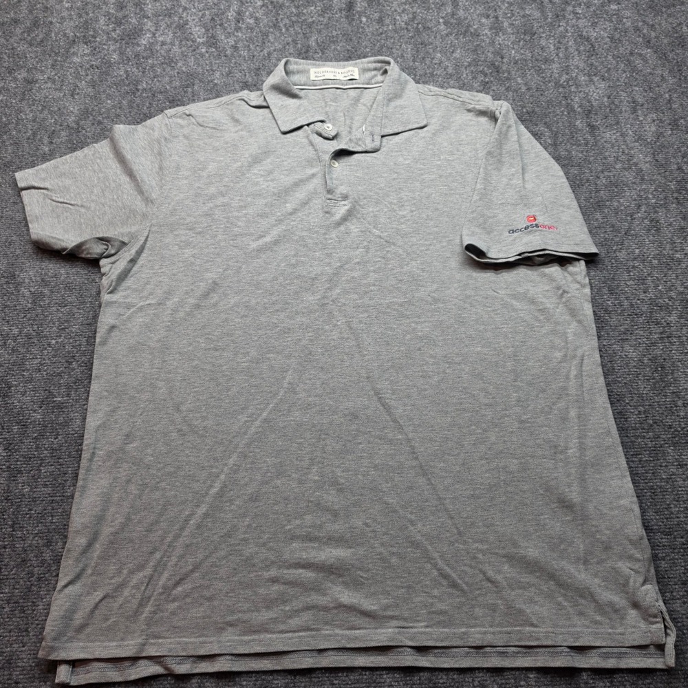 Holderness &‎ Bourne Mens XL Tailored Fit Polo Shirt Gray Logo Golf XL